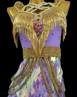 Lilac tassel Latin dance dress