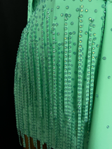 Fully stone spearmint Latin dance dress