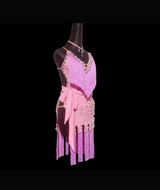 Sugar pink tassel Latin dance dress