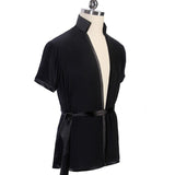 Short sleeves-Deep V high collared Latin dance shirt-Group order x 8 shirts