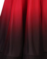 Lace back and sleeves gradient red to black ballroom dance costume