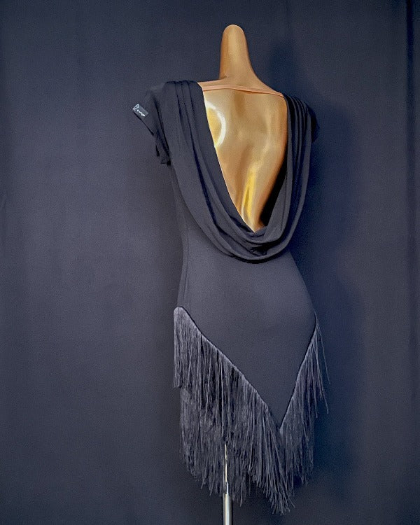 strapless open back dress Backless Short Party Dress with Fringe