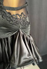 Asymmetrical hollow out Latin dance costume