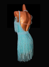 Blue lagoon Latin dance dress