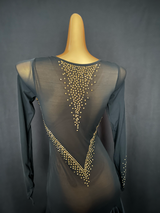 Gold Beaded Tassel Latin Dance Dress/Pre order product