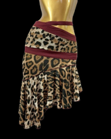 Leopard hollow out Latin dance skirt