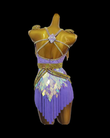 Lilac tassel Latin dance dress