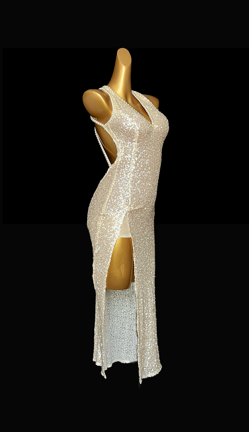 Pearl white Tango dance dress
