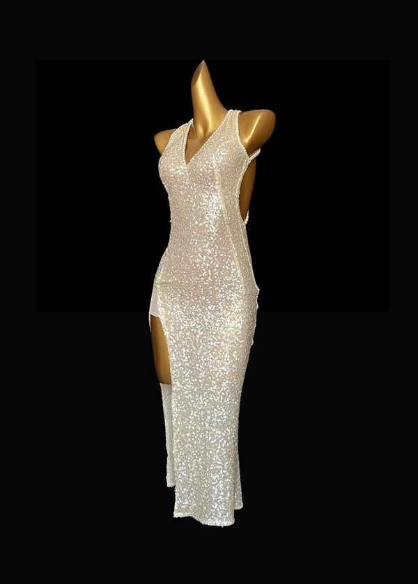 Pearl white Tango dance dress