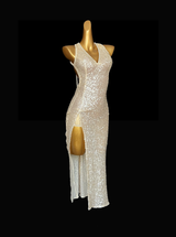 Pearl white Tango dance dress