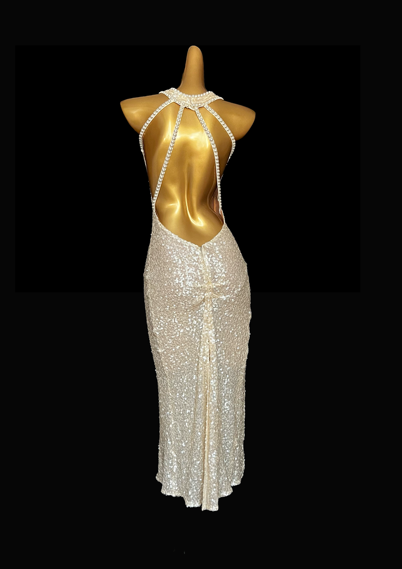 Pearl white Tango dance dress