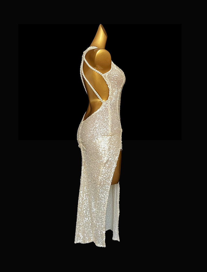 Pearl white Tango dance dress