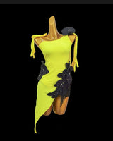 Sassy yellow Latin dance dress