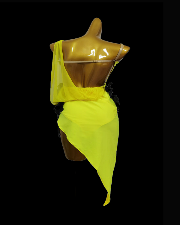 Sassy yellow Latin dance dress