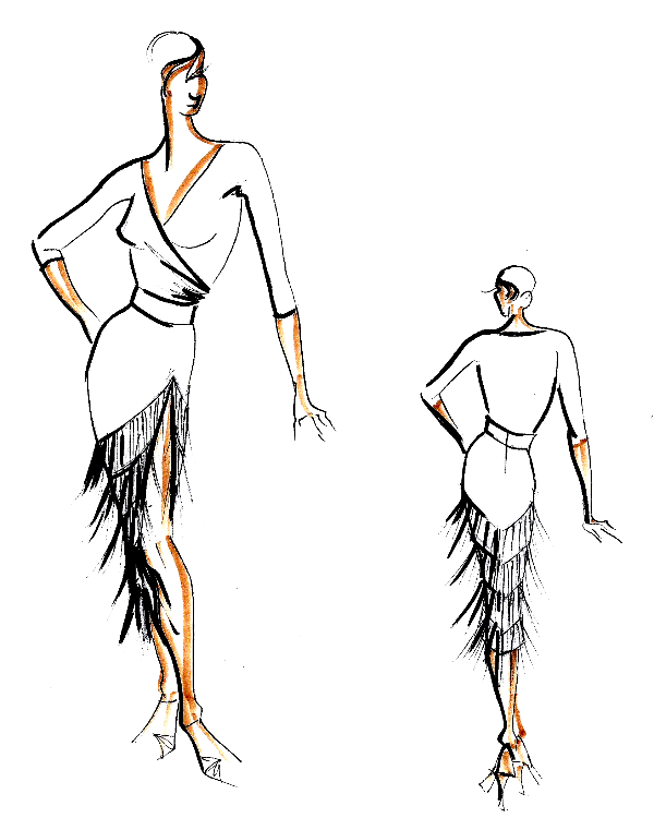 Long tassel Latin dance skirt