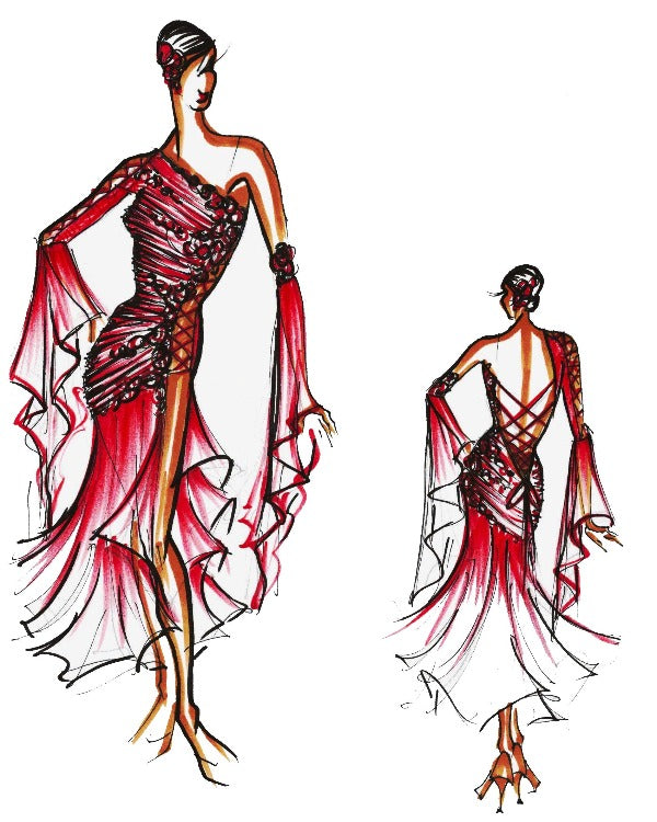 Asymmetrical American smooth dress – Dance Life NYC