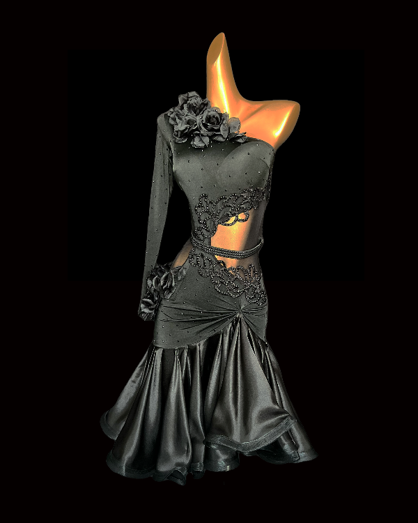 Asymmetrical hollow out Latin dance costume