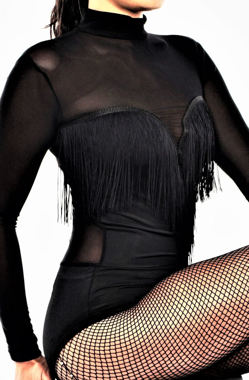 LONG SLEEVES TASSEL BODYSUIT/LEOTARD