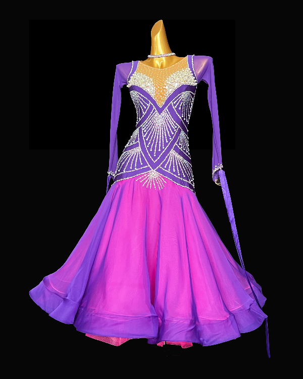 Fully stone ballroom dance gown 3