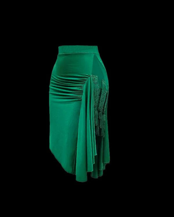 Green tassle dance skirt