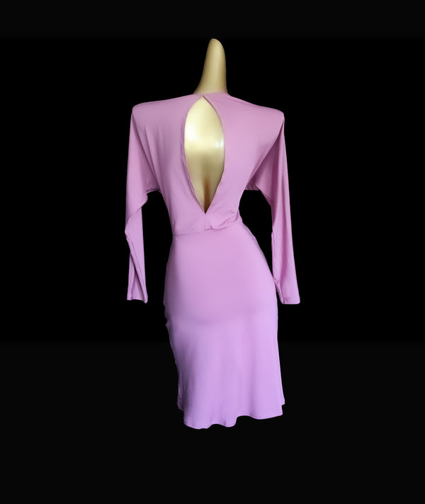 Long sleeves lilac dance dress