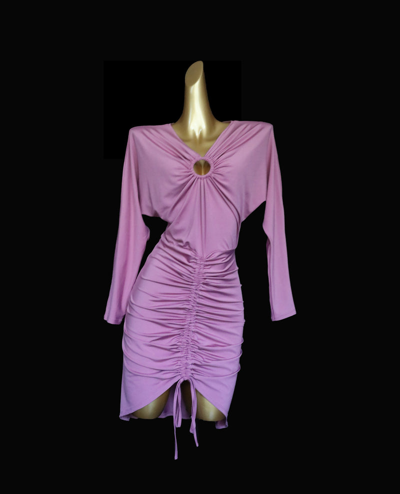 Long sleeves lilac dance dress