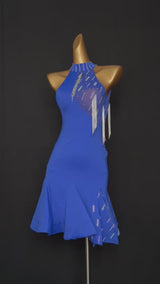 Sleeveless front split Latin dance dress/Pre-order product