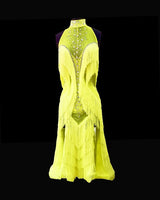 Yellow tassel Latin dance dress